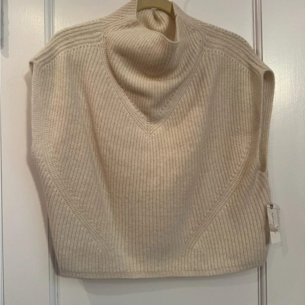 NWT Anthropologie Enza Cashmere Poncho Sweater Vest XS - Picture 3 of 6